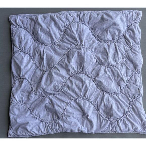 Pottery Barn Kids Quilted Euro Sham Pillow Case Cover Square Wave Ruffle Lilac - Picture 1 of 6